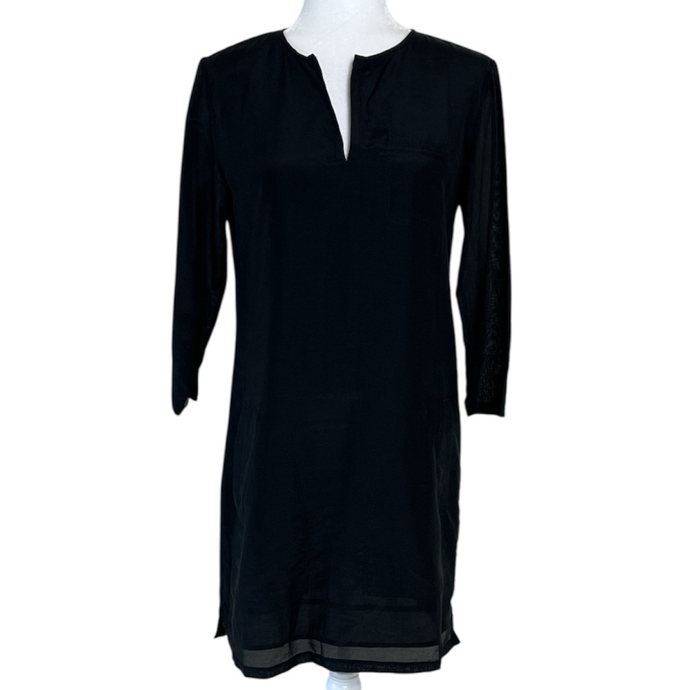 Theory Caelin Cotton Silk Minimalist Lightweight Lagenlook Shift Dress Sz 6